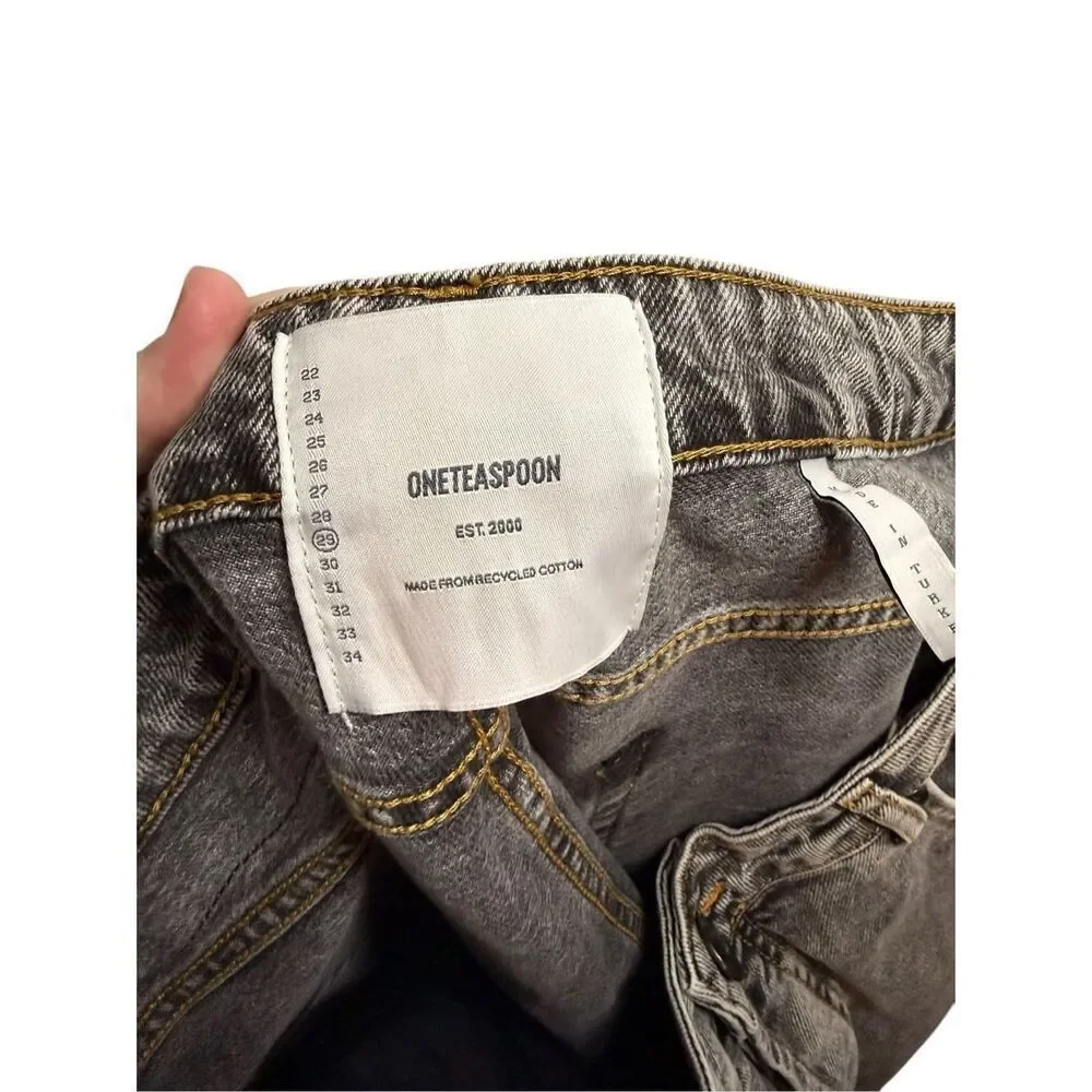 One Teaspoon Barrel Distressed‎ Button Fly Jeans Faded Black Size 29